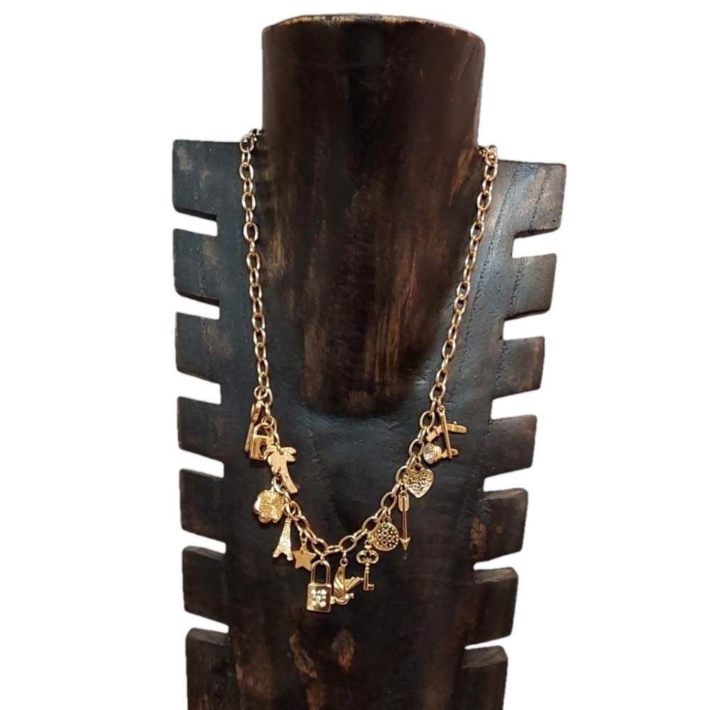 DESTINATION GOLD CHARM NECKLACE ALL THINGS HAPPINESS